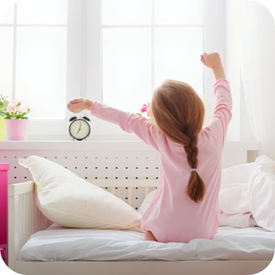 Girl waking up